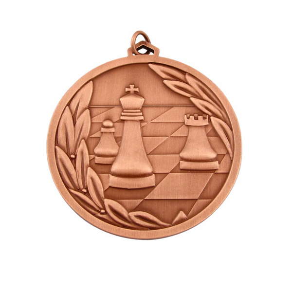 A classic copper chess medal exemplifying a traditional award material