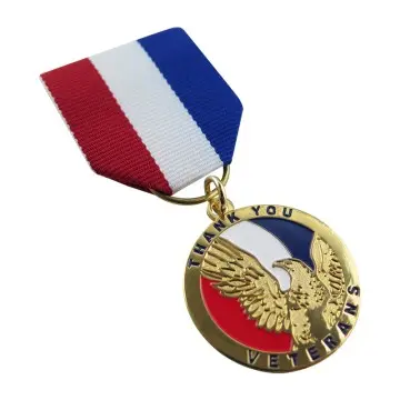 Custom gold medal for veterans with eagle design