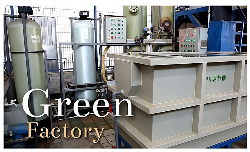 Industrial water treatment equipment at Jin Jumbo's factory