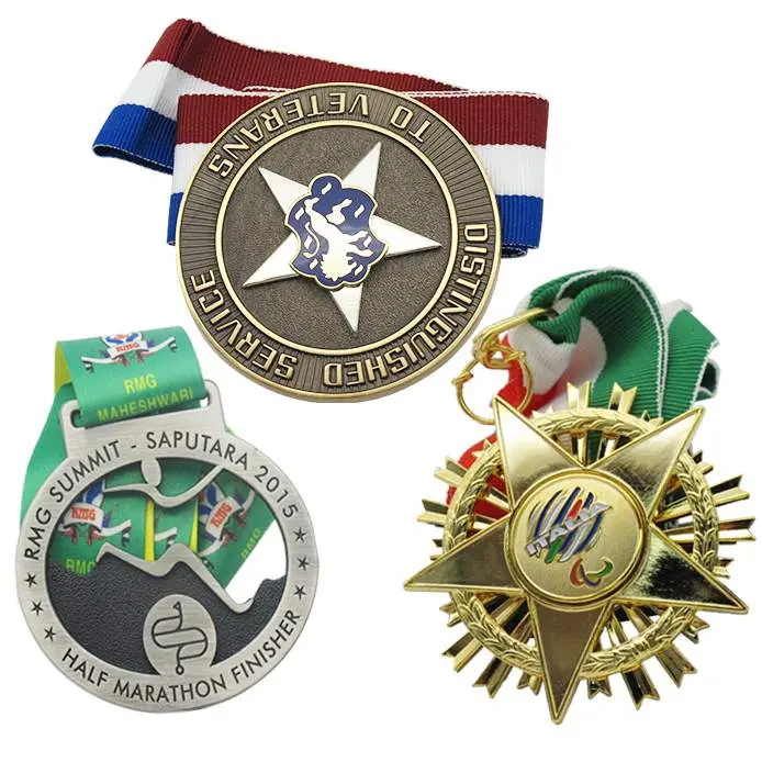 A collection of custom military medals with unique designs