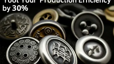 Metal buttons on a production line, illustrating increased efficiency.