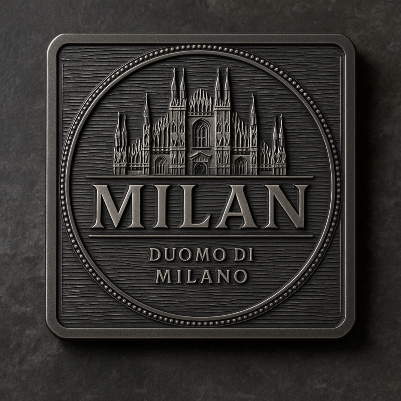A detailed embossed metal coaster illustrating key factors for supplier selection.