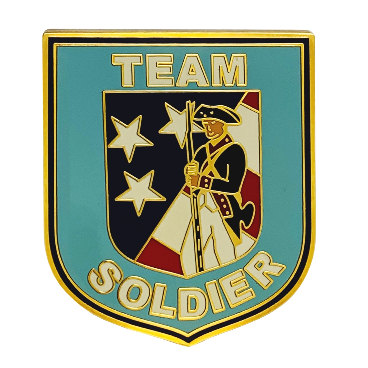 A custom-shaped coin for a military soldier team.