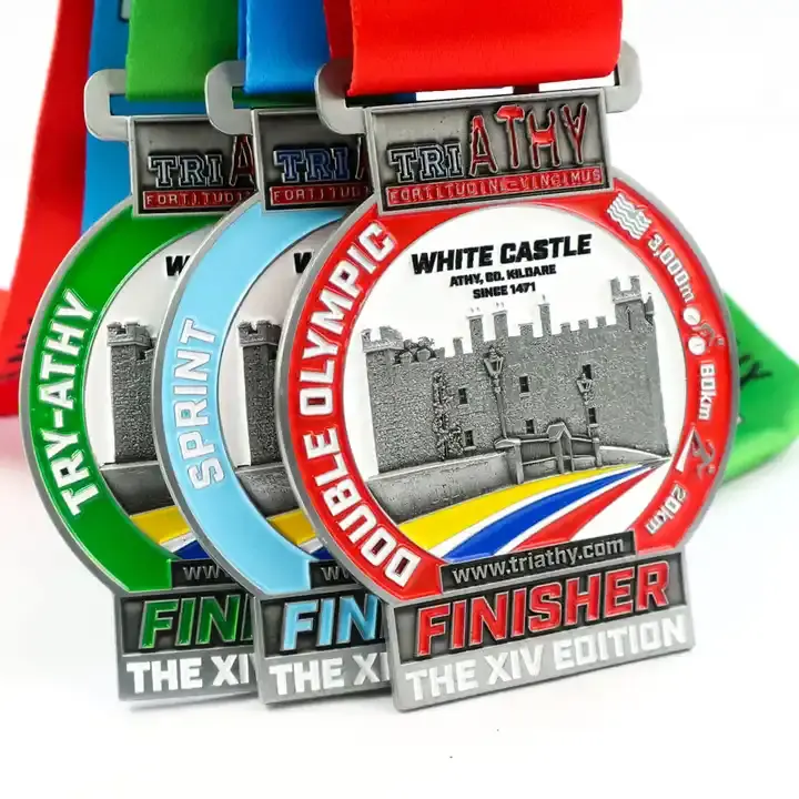 Triathy triathlon event medals for different race categories
